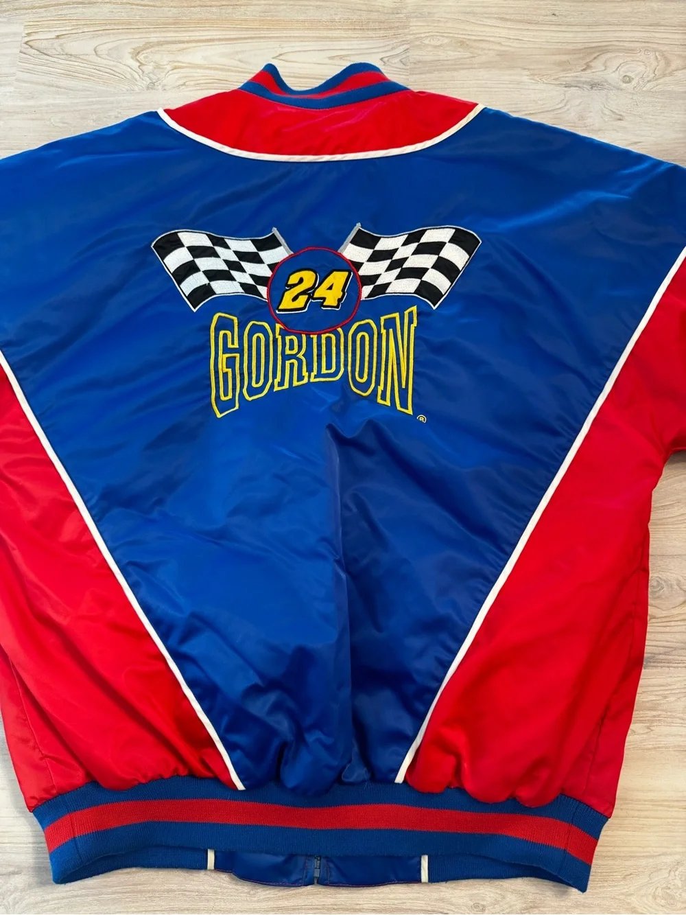 Vintage Nascar Jeff Gordon #24 Blue, white, Red Racing Bomber Jacket - Picture 5 of 11
